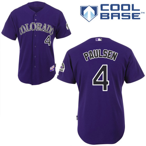 Ben Paulsen #4 MLB Jersey-Colorado Rockies Men's Authentic Alternate 1 Cool Base Baseball Jersey